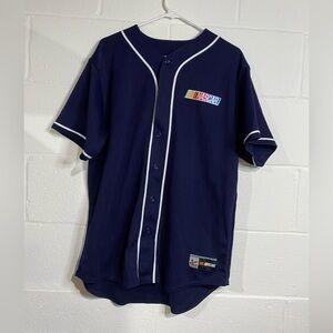 NASCAR Navy Blue Button-Up Jersey X-Large